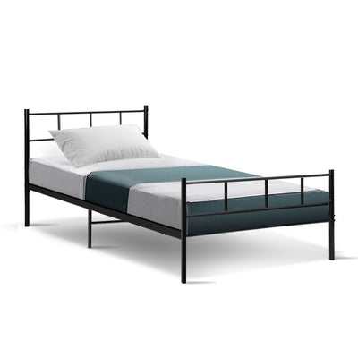 Artiss Metal Bed Frame Single Size Platform Foundation Mattress Base SOL Black_36383