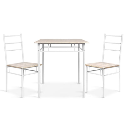 Artiss 3 Piece Dining Set - Natural_33484