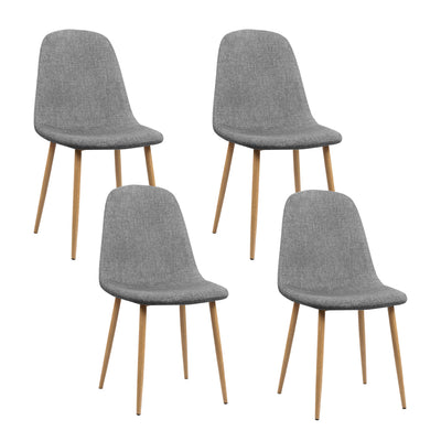 Artiss Set of 4 Adamas Fabric Dining Chairs - Light Grey_33043