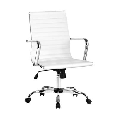 Artiss Gaming Office Chair Computer Desk Chairs Home Work Study White Mid Back_33951