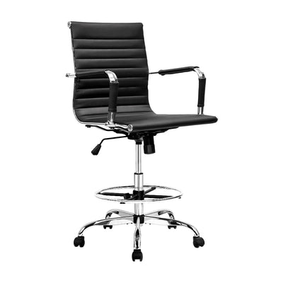 Artiss Office Chair Veer Drafting Stool Mesh Chairs Armrest Standing Desk Black_35630