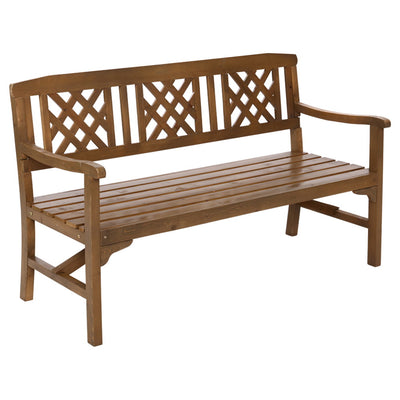 Gardeon Wooden Garden Bench 3 Seat Patio Furniture Timber Outdoor Lounge Chair Natural_35037