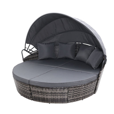 Gardeon Outdoor Lounge Setting Patio Furniture Sofa Wicker Garden Rattan Set Day Bed Grey_34866