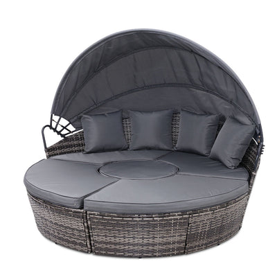 Gardeon Outdoor Lounge Setting Sofa Patio Furniture Wicker Garden Rattan Set Day Bed Grey_34869