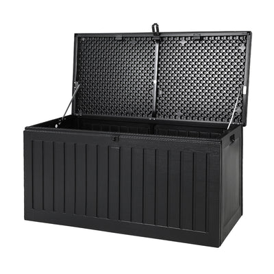 Gardeon Outdoor Storage Box Container Garden Toy Indoor Tool Chest Sheds 270L Black_36215