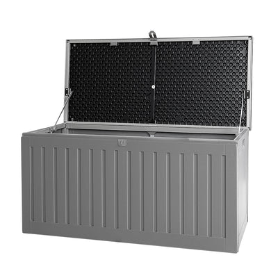 Gardeon Outdoor Storage Box Container Garden Toy Indoor Tool Chest Sheds 270L Dark Grey_36214