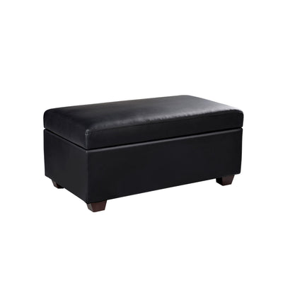 Artiss Faux PU Leather Storage Ottoman - Black_10807