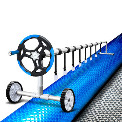 Aquabuddy 8x4.2m Pool Cover Roller Combo Solar Blanket Swimming Heater Bubble_39600