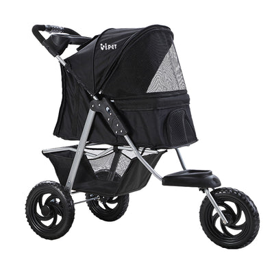 i.Pet Pet Stroller Dog Carrier Foldable Pram Large Black_14205