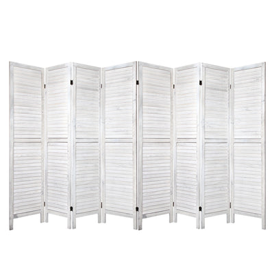 Artiss Room Divider Screen 8 Panel Privacy Wood Dividers Stand Bed Timber White_34876