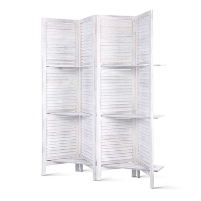 Artiss Room Divider Privacy Screen Foldable Partition Stand 4 Panel White_33565