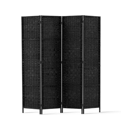 Artiss 4 Panel Room Divider Screen Privacy Timber Foldable Dividers Stand Black_33774