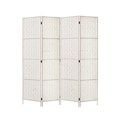 Artiss 4 Panel Room Divider Screen Privacy Timber Foldable Dividers Stand White_35258