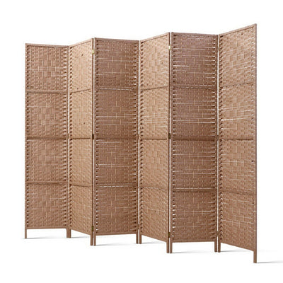Artiss 6 Panel Room Divider Screen Privacy Timber Foldable Dividers Stand Natural_35653