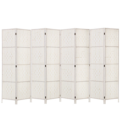 Artiss 8 Panel Room Divider Screen Privacy Timber Foldable Dividers Stand White_35259