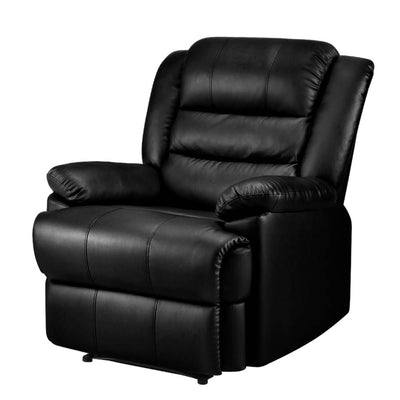 Artiss Recliner Chair Armchair Luxury Single Lounge Sofa Couch Leather Black_35734