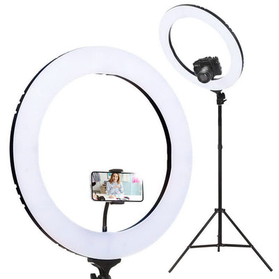 19" LED Ring Light 6500K 5800LM Dimmable Diva With Stand Make Up Studio Video_13431