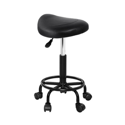 Artiss Saddle Stool Salon Chair Black Swivel Beauty Barber Hairdressing Gas Lift_28473