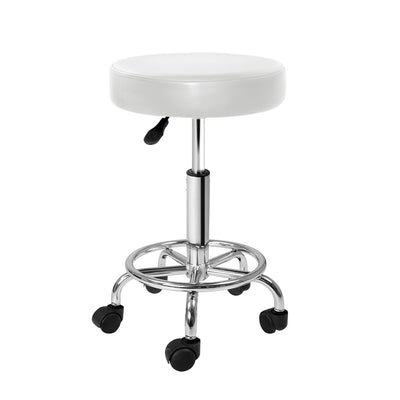 Artiss Round Chair Stools Salon Stool White Swivel Beauty Barber Hairdressing_28485