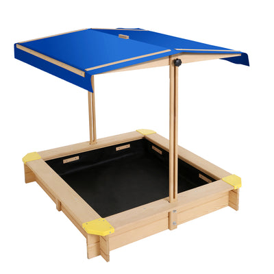 Keezi Wooden Outdoor Sand Box Set Sand Pit- Natural Wood_30801