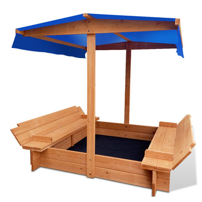 Keezi Wooden Outdoor Sand Box Set Sand Pit- Natural Wood_30208