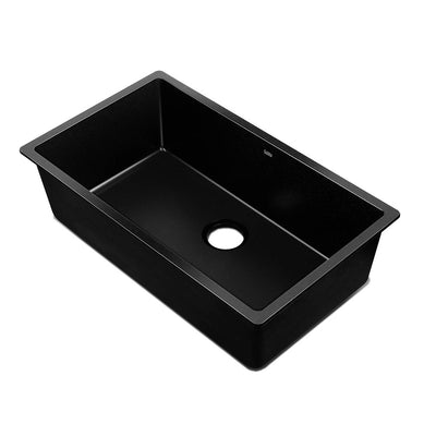 Cefito Stone Kitchen Sink 790X450MM Granite Under/Topmount Basin Bowl Laundry Black_30795