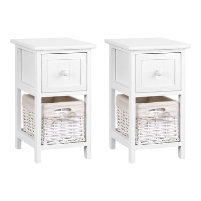 2 PCS Artiss Bedside Table - White_13376