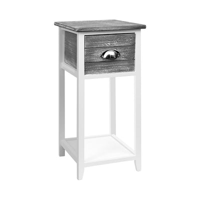 Artiss Bedside Table Nightstand Drawer Storage Cabinet Lamp Side Shelf Unit Grey_14492