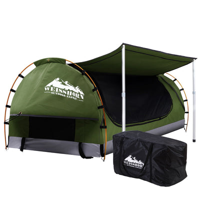 Weisshorn Double Swag Camping Swags Canvas Free Standing Dome Tent Celadon_35758