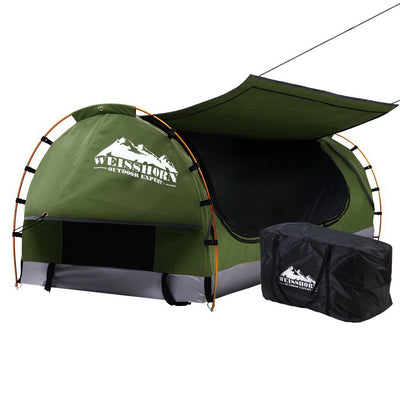 Weisshorn Swag King Single Camping Swags Canvas Free Standing Dome Tent Celadon_35754