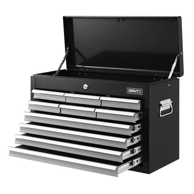 Giantz 10-Drawer Tool Box Chest Cabinet Garage Storage Toolbox Black Silver_34908