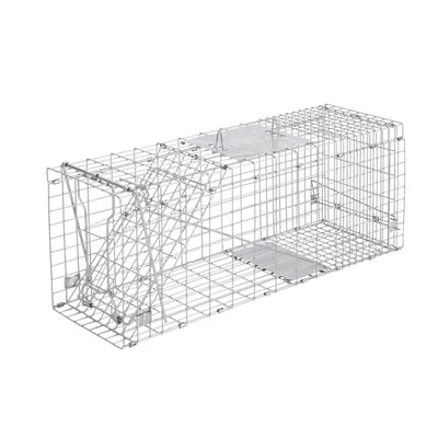 Humane Animal Trap Cage 66 x 23 x 25cm  - Silver_10266