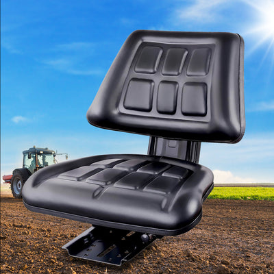 Giantz PU Leather Tractor Seat with Sliding Track - Black_12289