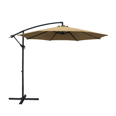 Instahut 3M Cantilevered Outdoor Umbrella - Beige_33009