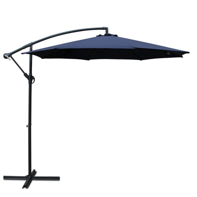 Instahut 3M Cantilevered Outdoor Umbrella - Navy_33011