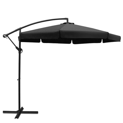 Instahut 3M Outdoor Umbrella - Black_33013