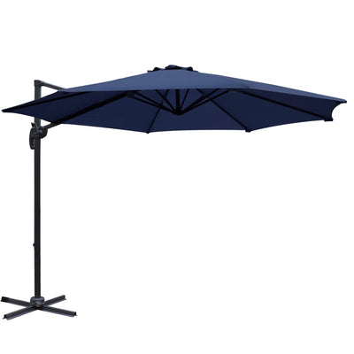 Instahut 3M Roma Outdoor Furniture Garden Umbrella 360 Degree Navy_33892