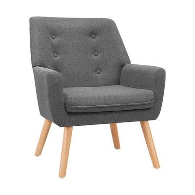Artiss Fabric Dining Armchair - Grey_32023