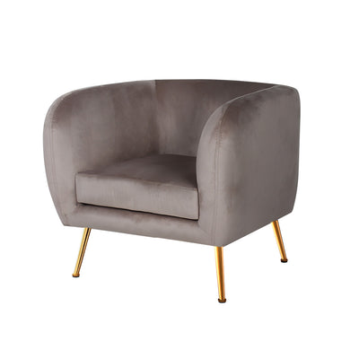 Artiss Armchair Lounge Arm Chair Sofa Accent Armchairs Chairs Couch Velvet Beige_39038