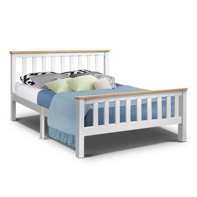 Artiss Double Full Size Wooden Bed Frame PONY Timber Mattress Base Bedroom Kids_34473