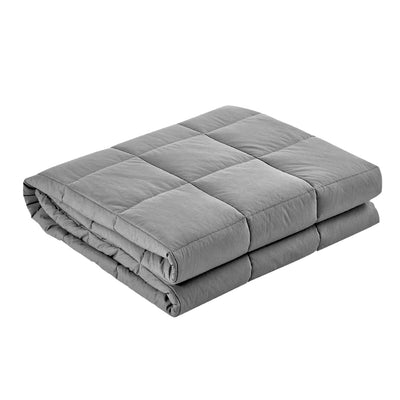 Giselle Bedding 7KG Microfibre Weighted Gravity Blanket Relaxing Calming Adult Light Grey_14245