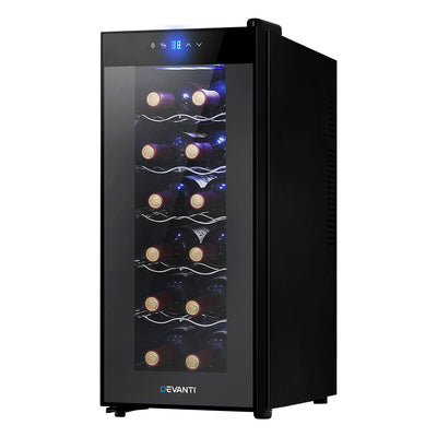 Devanti Wine Cooler 12 Bottle Thermoelectric Fridge Storage Chiller_33845