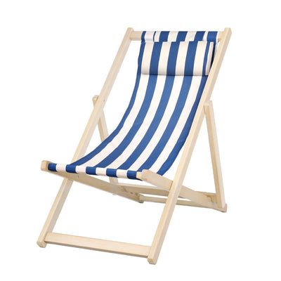 Gardeon Outdoor Furniture Sun Lounge Beach Chairs Deck Chair Folding Wooden Patio_32369