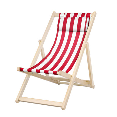 Gardeon Outdoor Furniture Sun Lounge Wooden Beach Chairs Deck Chair Folding Patio_35122