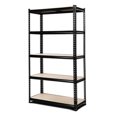 1.8M 5-Shelves Steel Warehouse Shelving Racking Garage Storage Rack Black_35130