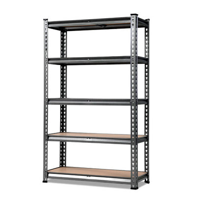 1.8M 5-Shelves Steel Warehouse Shelving Racking Garage Storage Rack Grey_35134