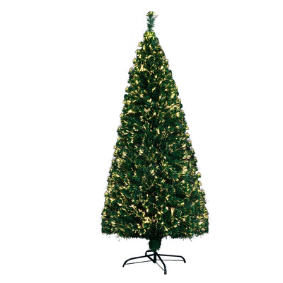 Jingle Jollys Christmas Tree 1.8M 6FT LED Xmas Fibre Optic Multi Warm White_16104